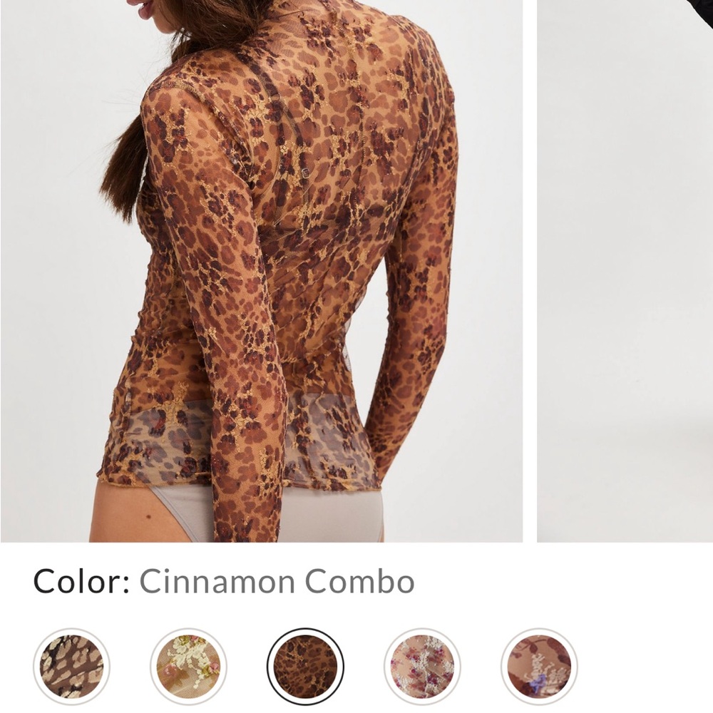Free People Floral Mesh Top